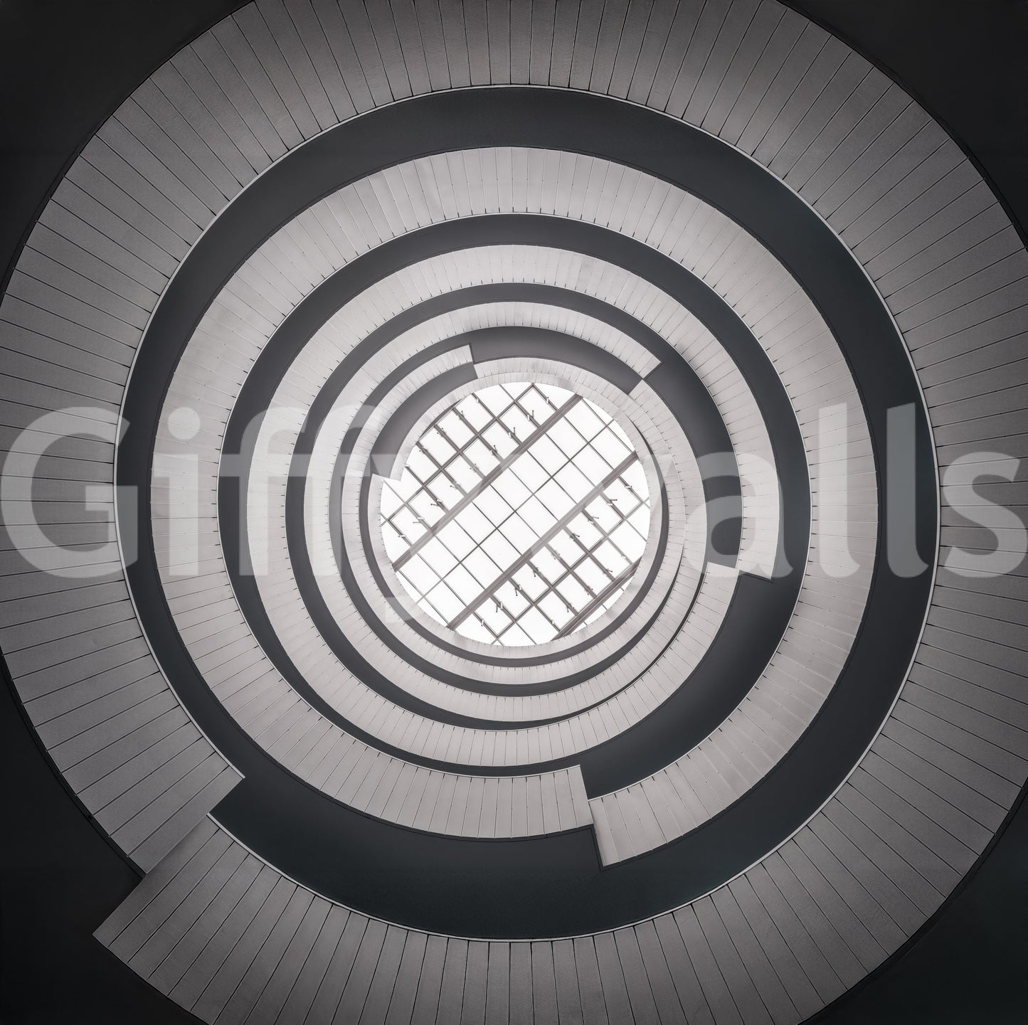 Concentric Skylight Perspective Wall Mural