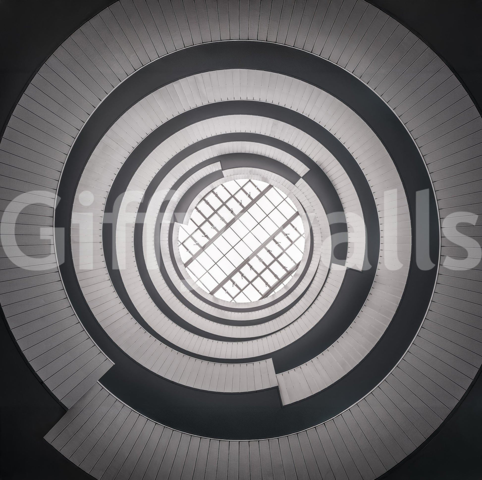 Concentric Skylight Perspective Wall Mural