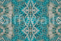 Teal & Gray Intricate Abstract Ornamental Wallpaper