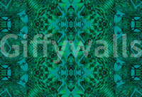 Emerald Green Geometric Lattice Wallpaper