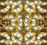 Brown and Gold Geometric Bloom Wallpaper - IKEBANA DESIGN Wallpaper⁠