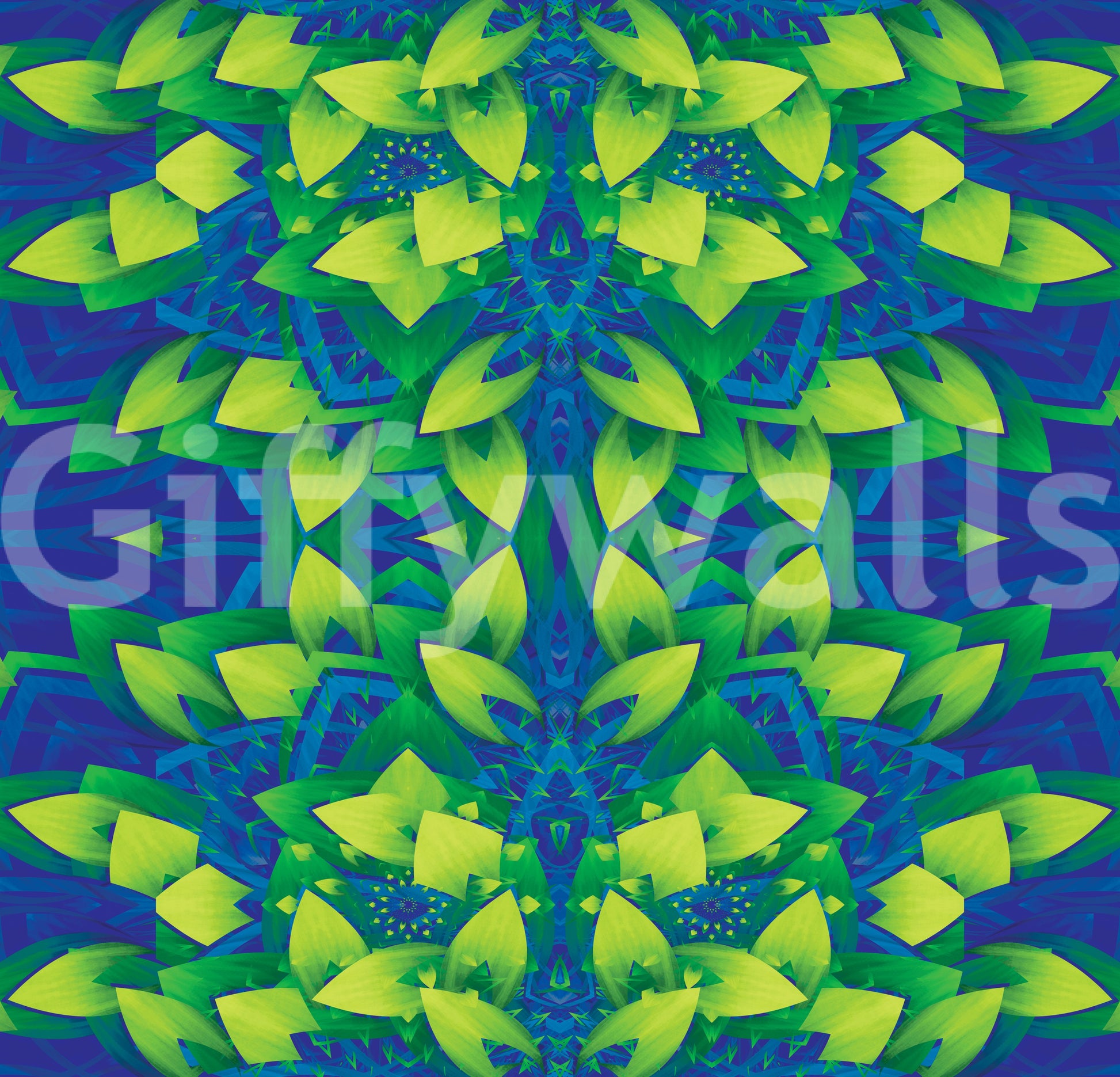 Electric Lime Geometric Bloom Wallpaper - IKEBANA DESIGN Wallpaper⁠