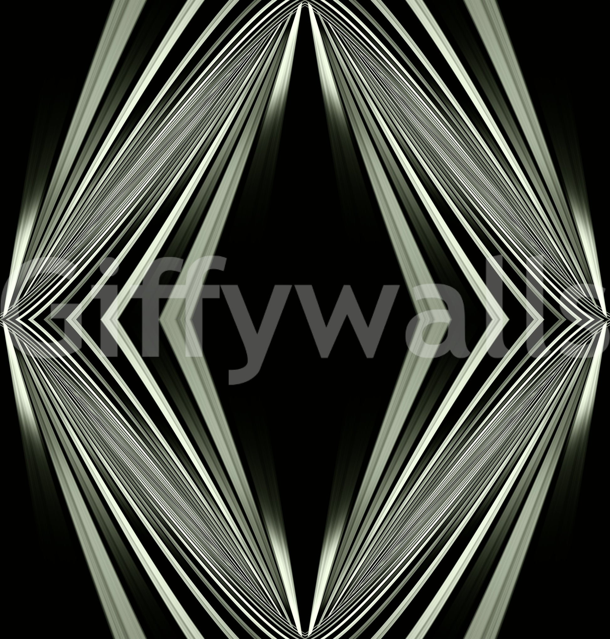 Black and White Geometric Diamond Prism - MALCOLM Wallpaper⁠