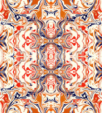 Orange & Red Contemporary Ornamental Tile - ANDORRA Wallpaper