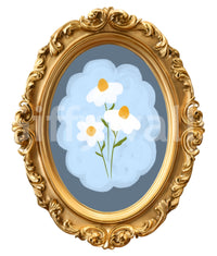 Gold Frame Daisy Wall Mural