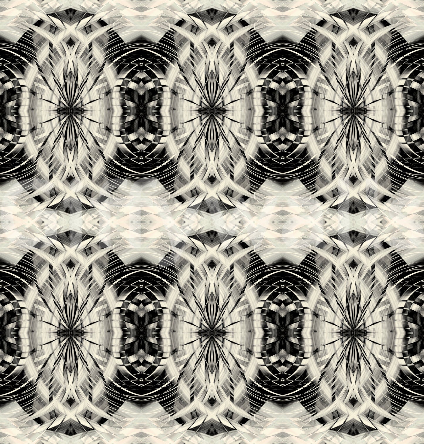 Sculptural Geometric Illusion in Black and Ivory - MOSQUITO Wallpaper