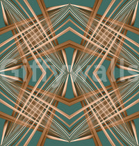 70s Retro Teal and Copper Geometric Lattice - OCTOBER Wallpaper⁠
