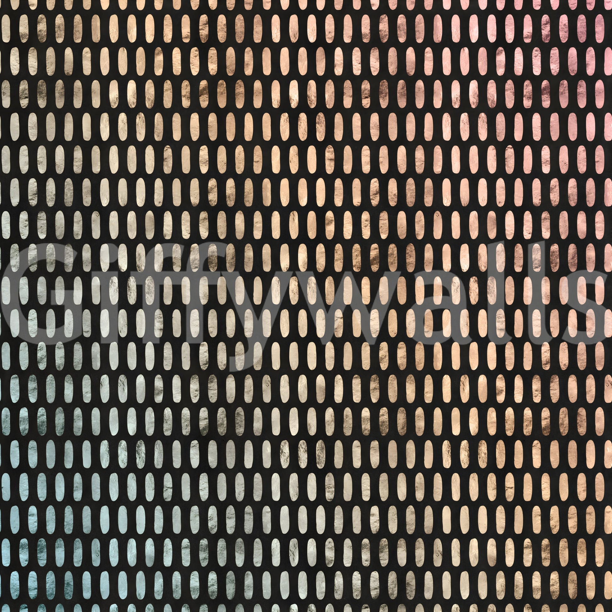Iridescent Ovals on Black Wall Mural