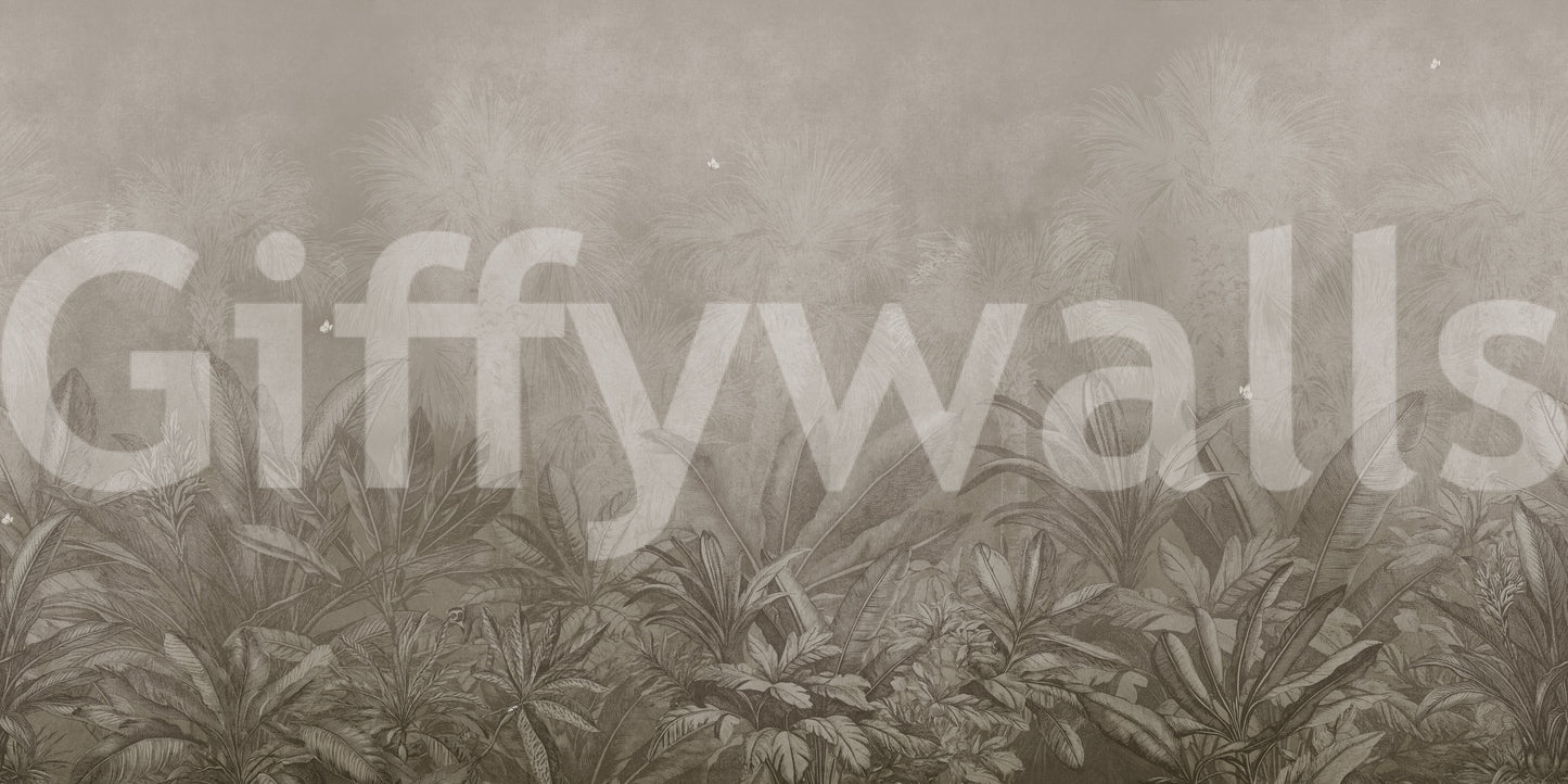 Jungle Mists - Sepia Wall Mural
