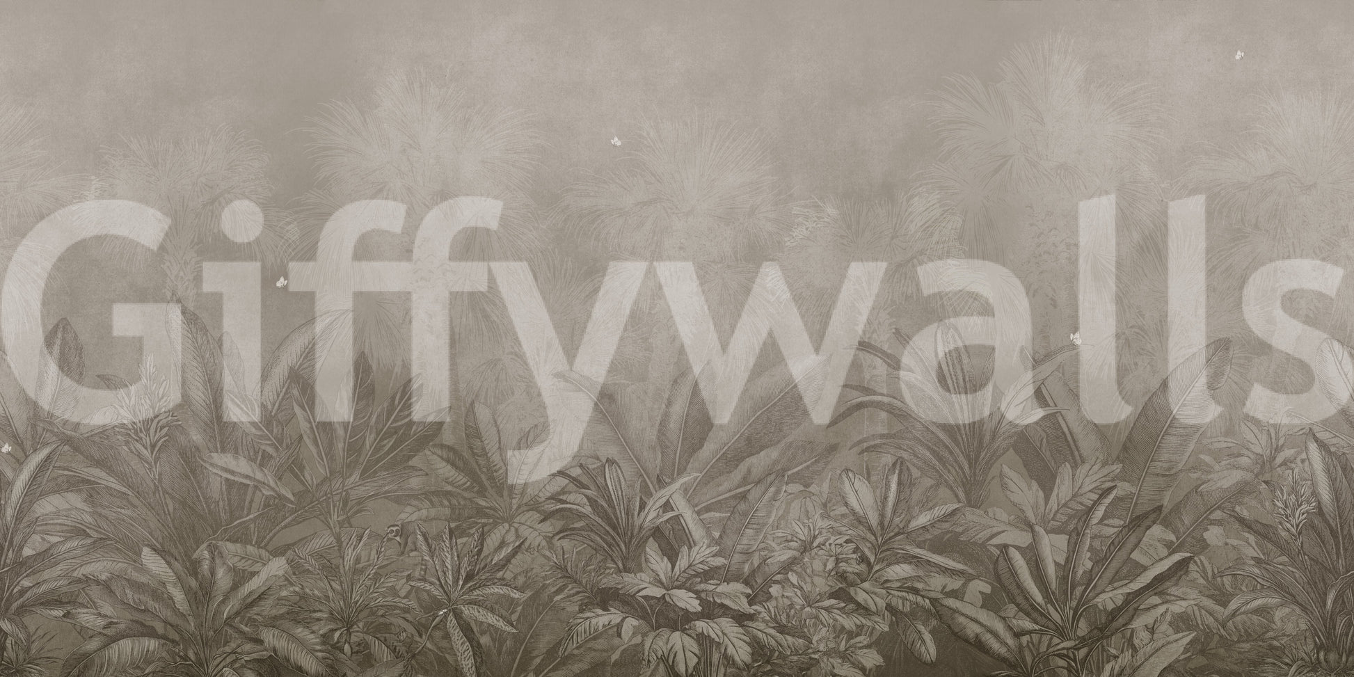 Jungle Mists - Sepia Wall Mural