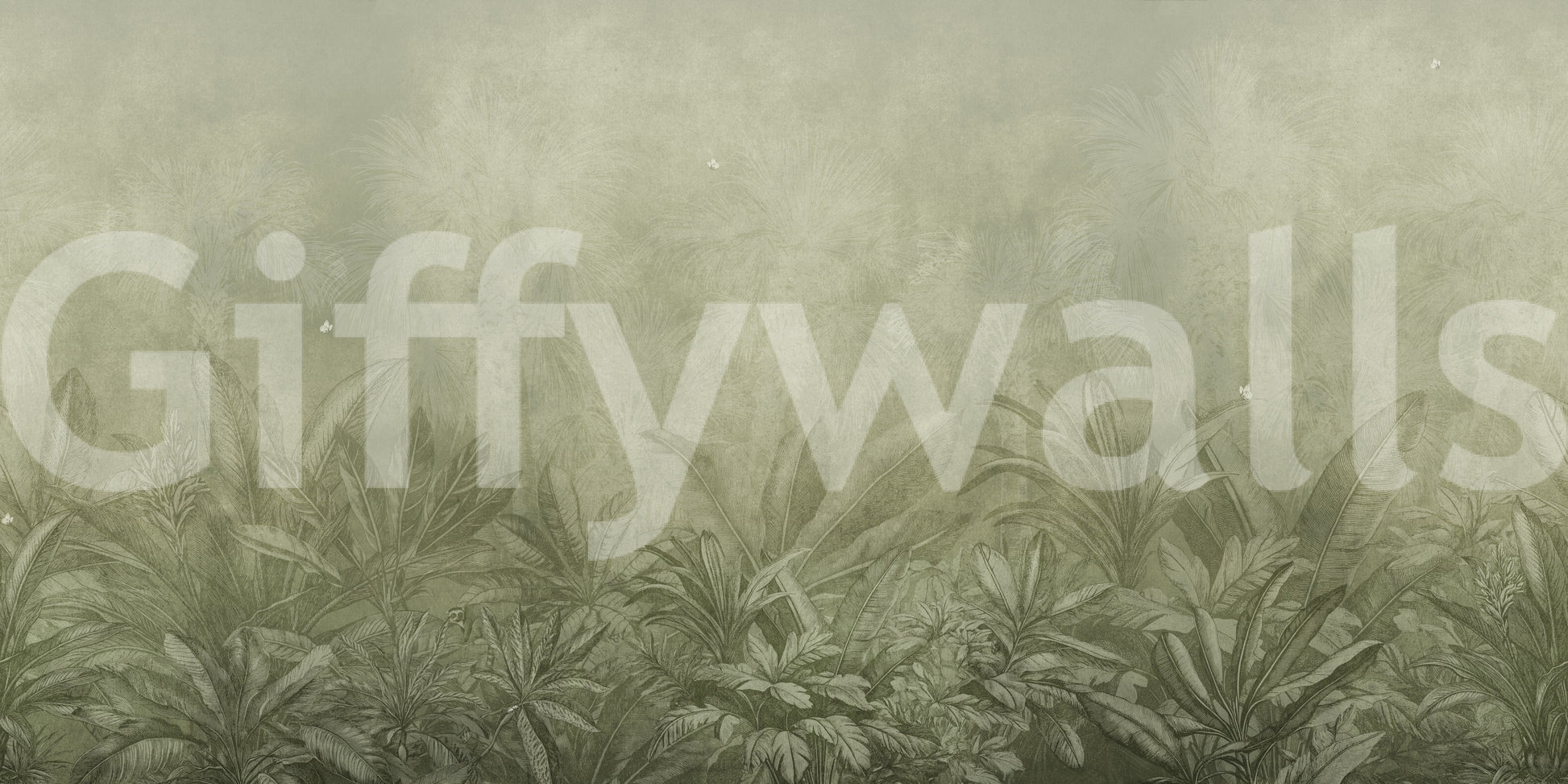 Jungle Mists - Olive Wall Mural