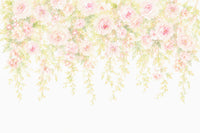 Soft Blush Rose Cascades Wall Mural