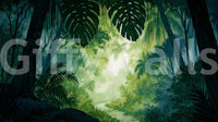 Verdant Tropical Forest Glade Wall Mural