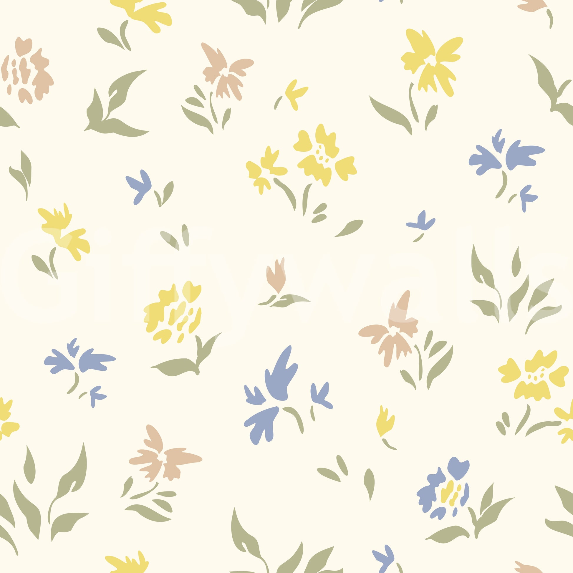 Pastel Blossom Flowers Subtle Nursery Deign Wallpaper⁠