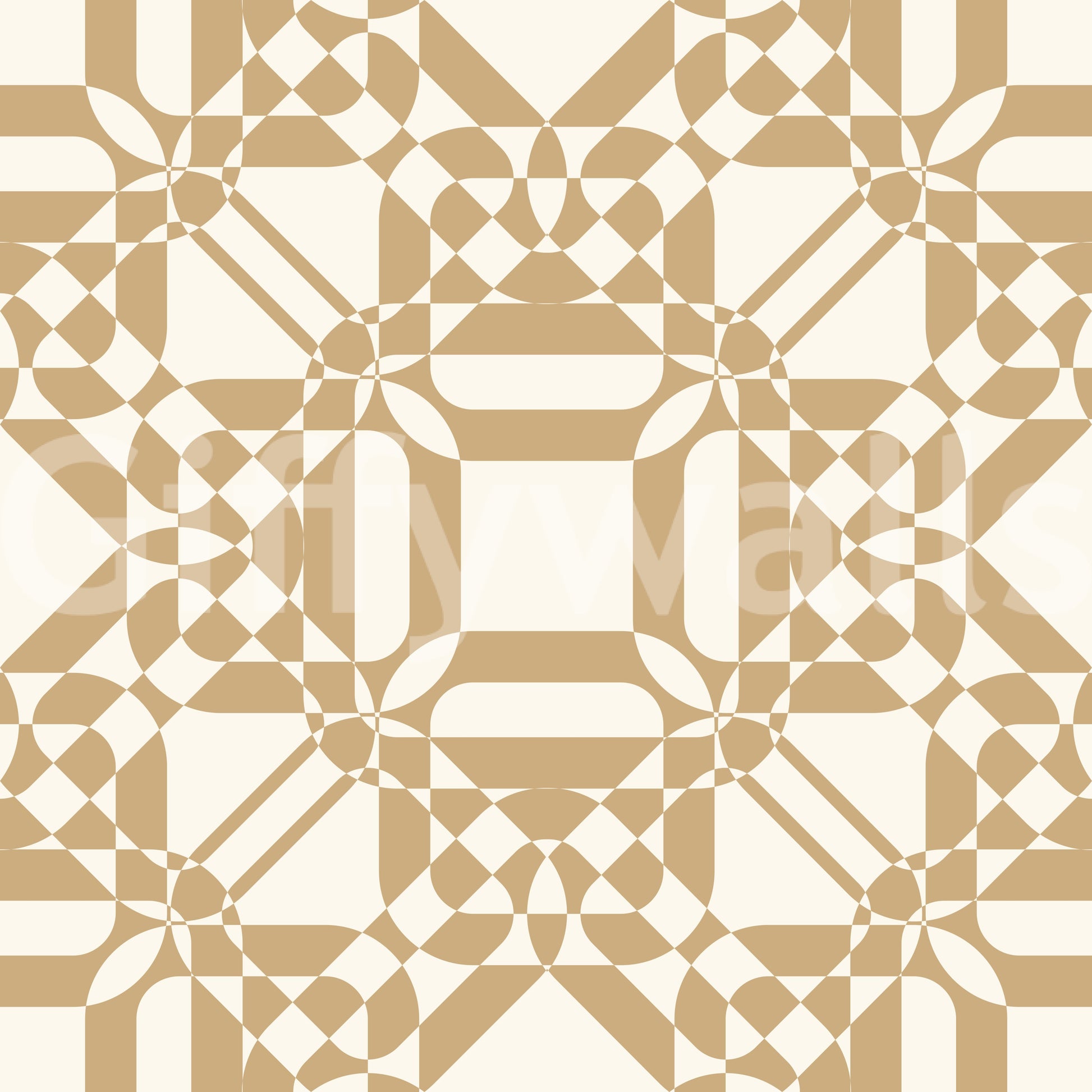 Golden Geometric Interlocking Pattern Wallpaper⁠