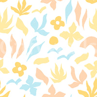 Abstract Pastel Botanical Motif Wallpaper⁠