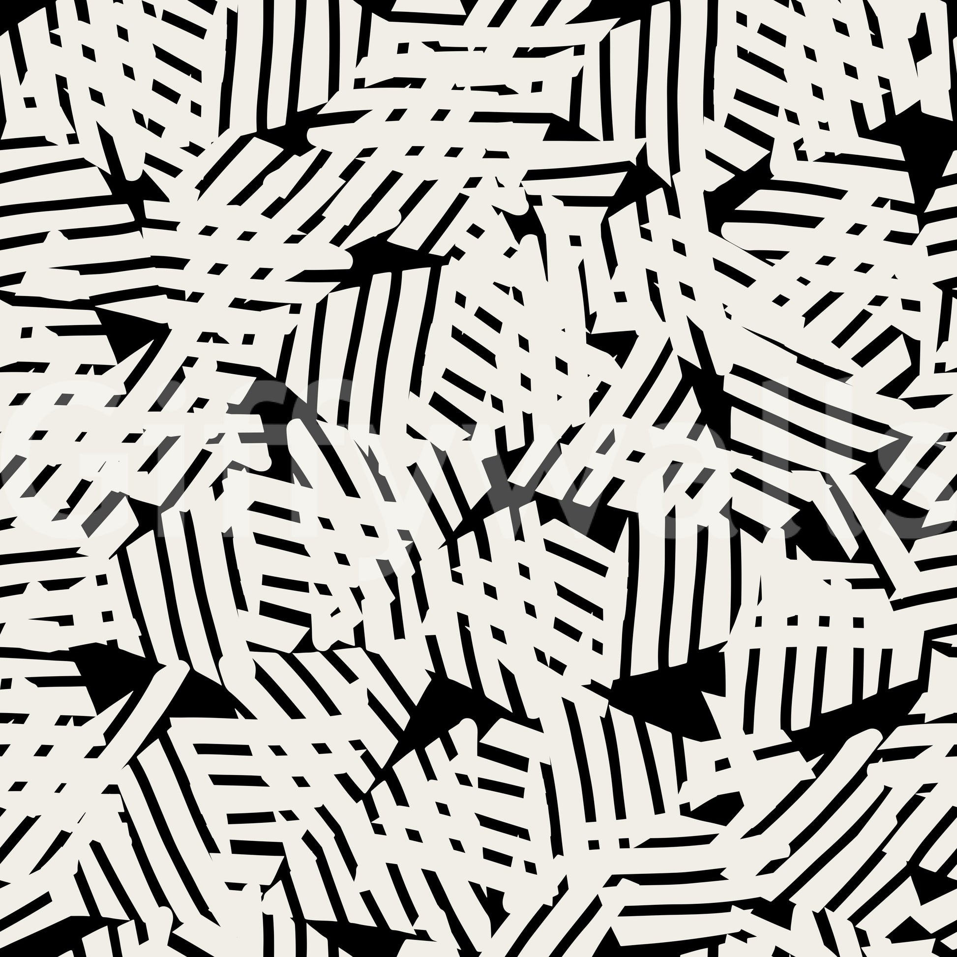 Monochrome Geometric Grid Wallpaper⁠