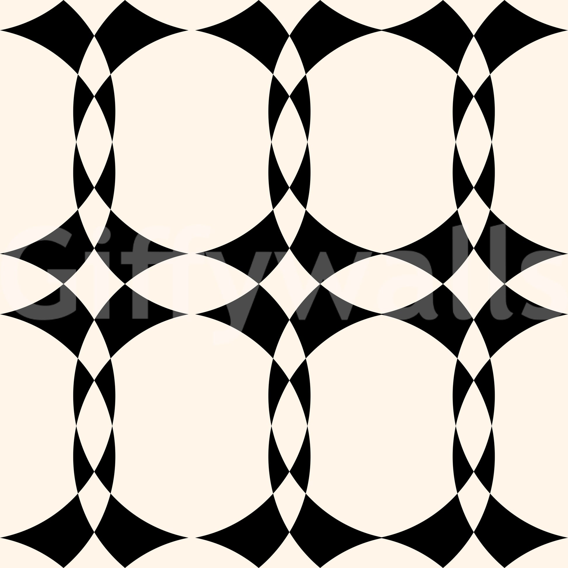 Modern Geometric Interlocking Circle Pattern Wallpaper⁠