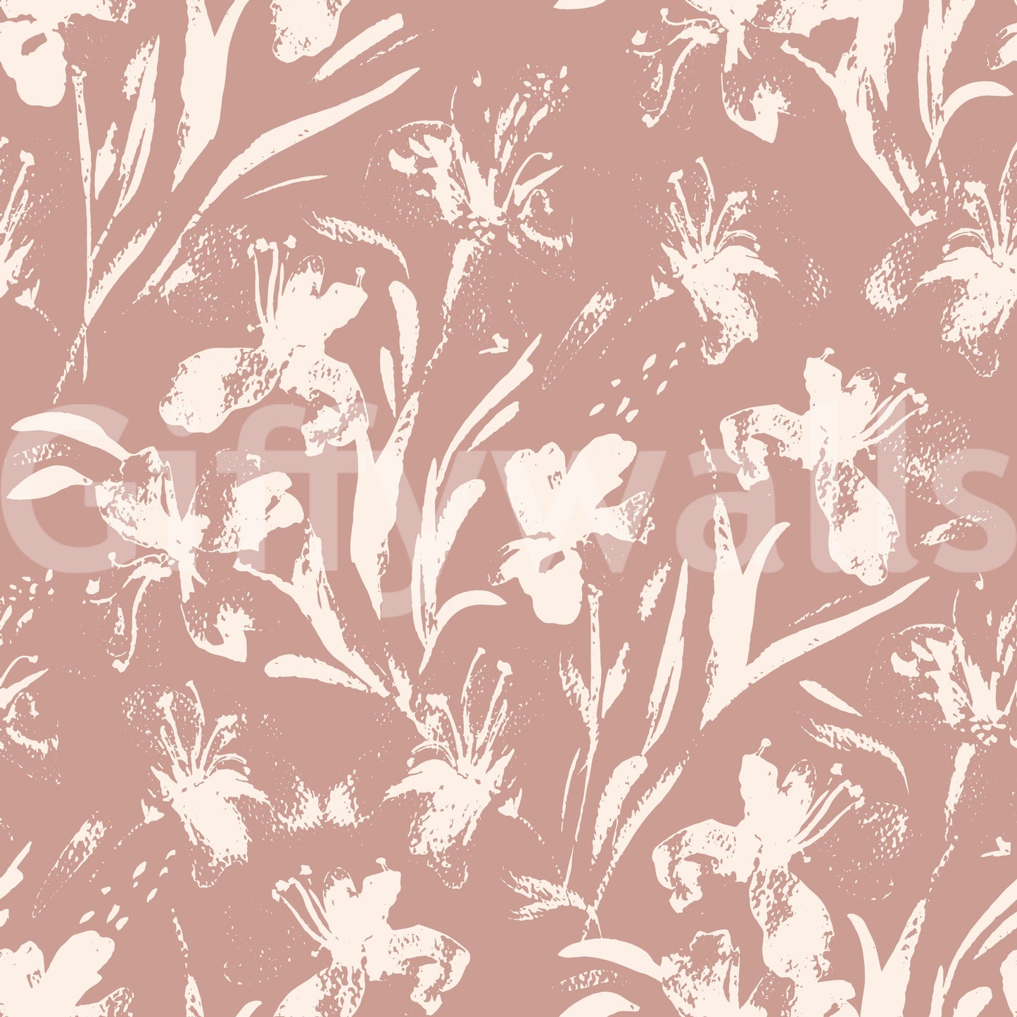 Abstract Floral Earthy Print Wallpaper⁠