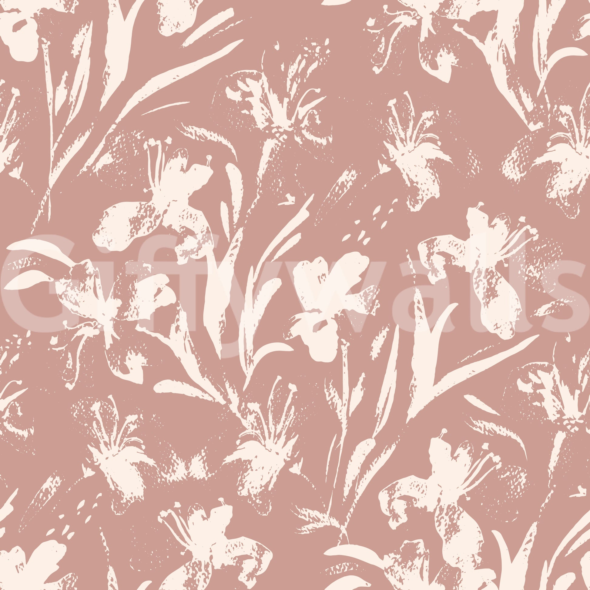 Abstract Floral Earthy Print Wallpaper⁠