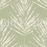 Muted Green Leaf Sketch Wallpaper⁠