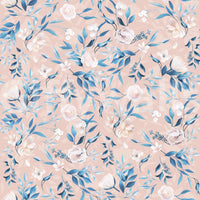 Serene Blue Floral Bloom Wallpaper⁠