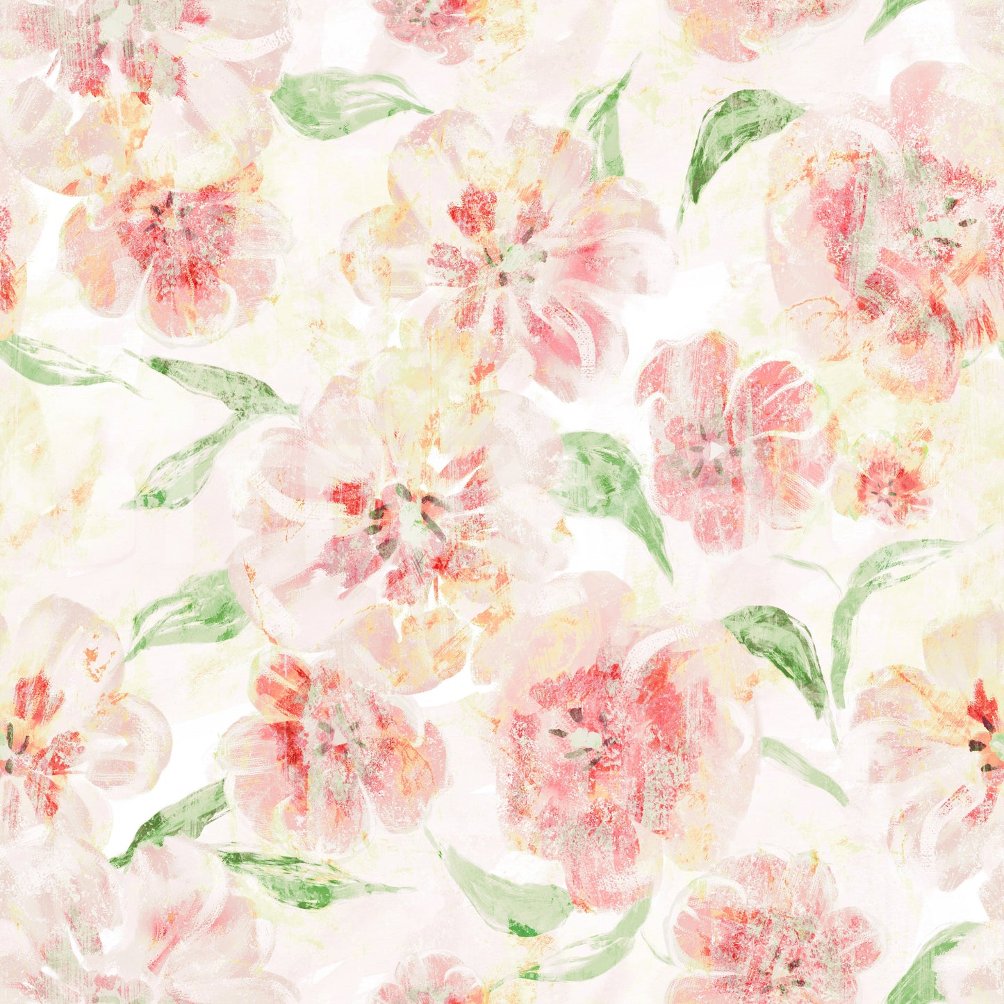 Blush Garden Painterly Pattern Wallpaper⁠