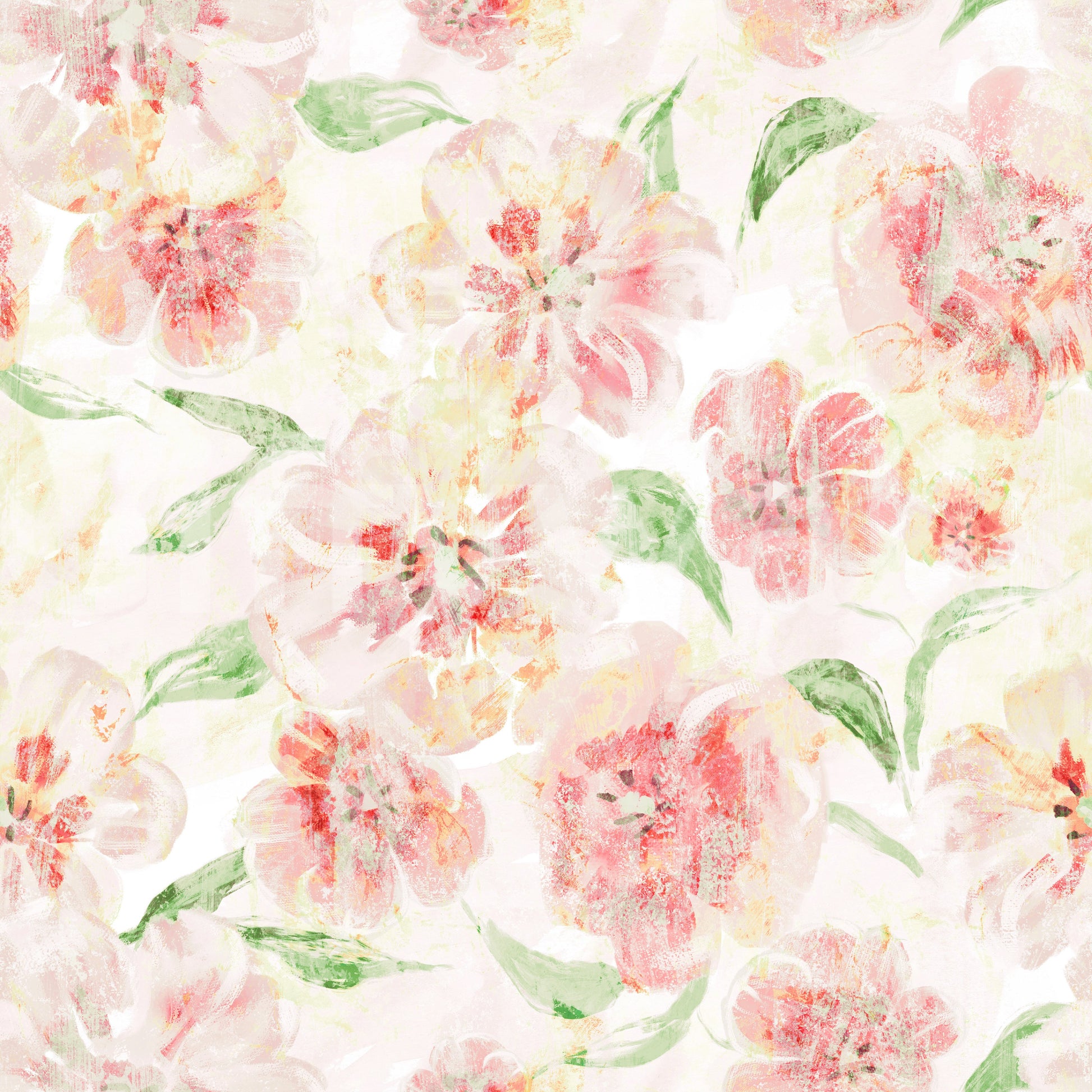 Blush Garden Painterly Pattern Wallpaper⁠