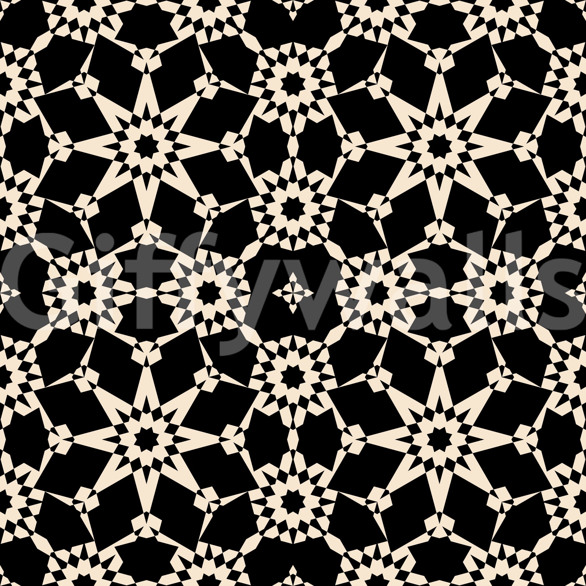 Geometric Arabesque Monochromatic Lattice Wallpaper⁠