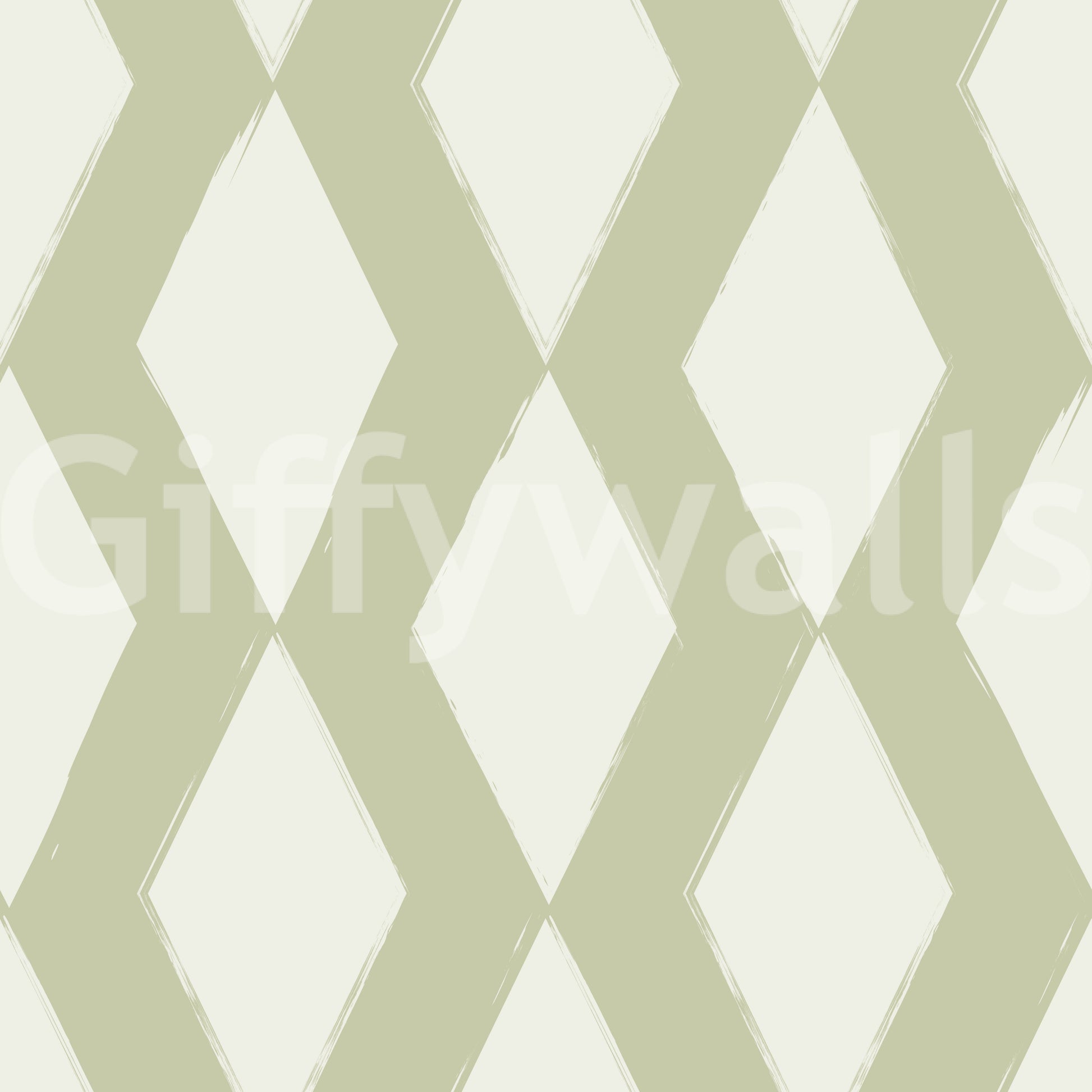 Sage Brushstroke Diamond Lattice Wallpaper⁠