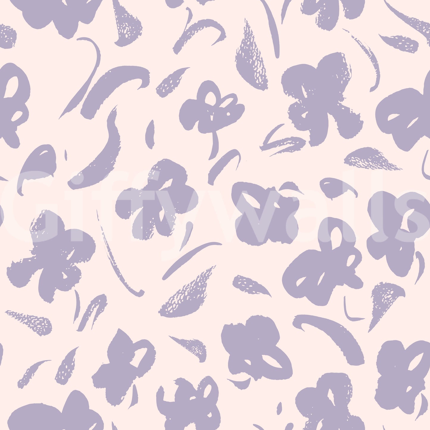 Lavender Painted Floral Bloom Wallpaper⁠