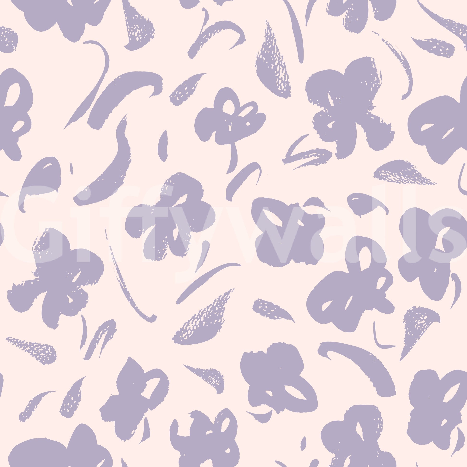 Lavender Painted Floral Bloom Wallpaper⁠