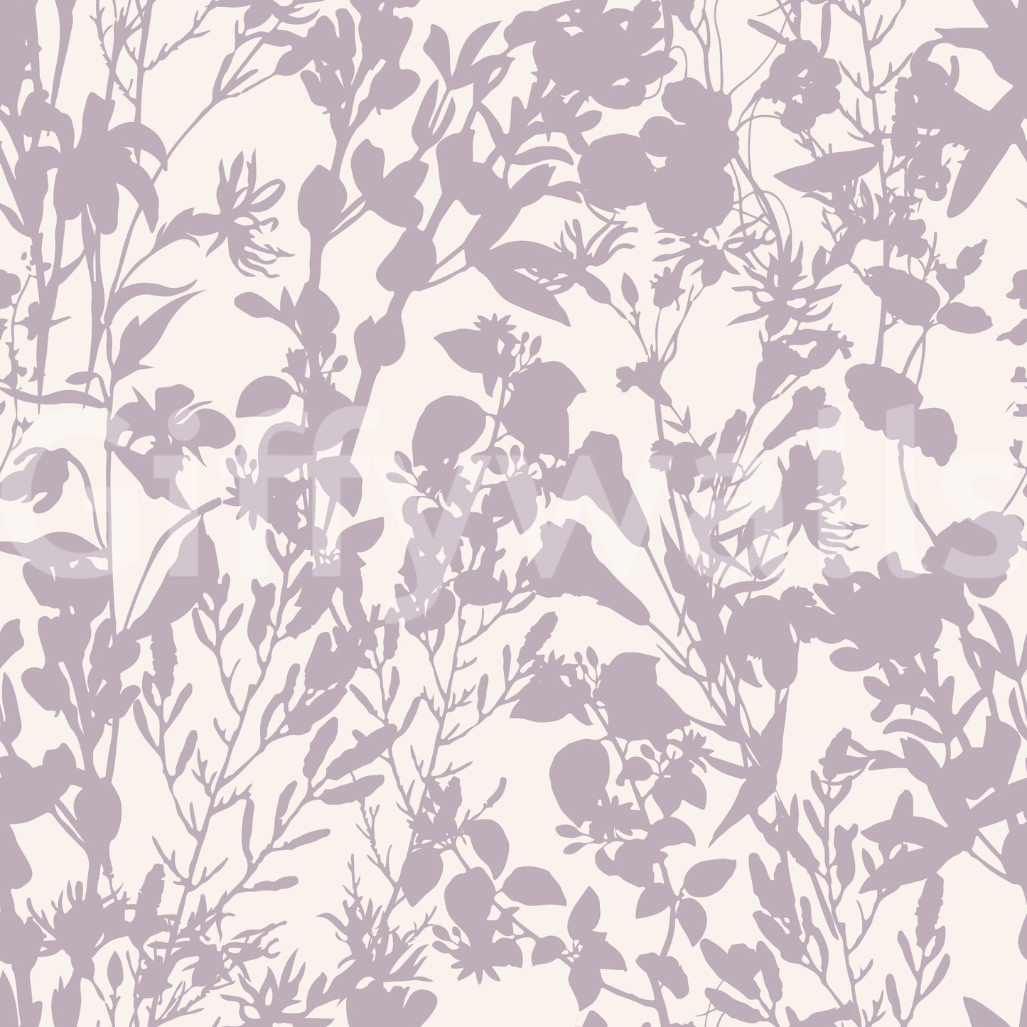 Soft Lavender Botanical Silhouette Wallpaper⁠