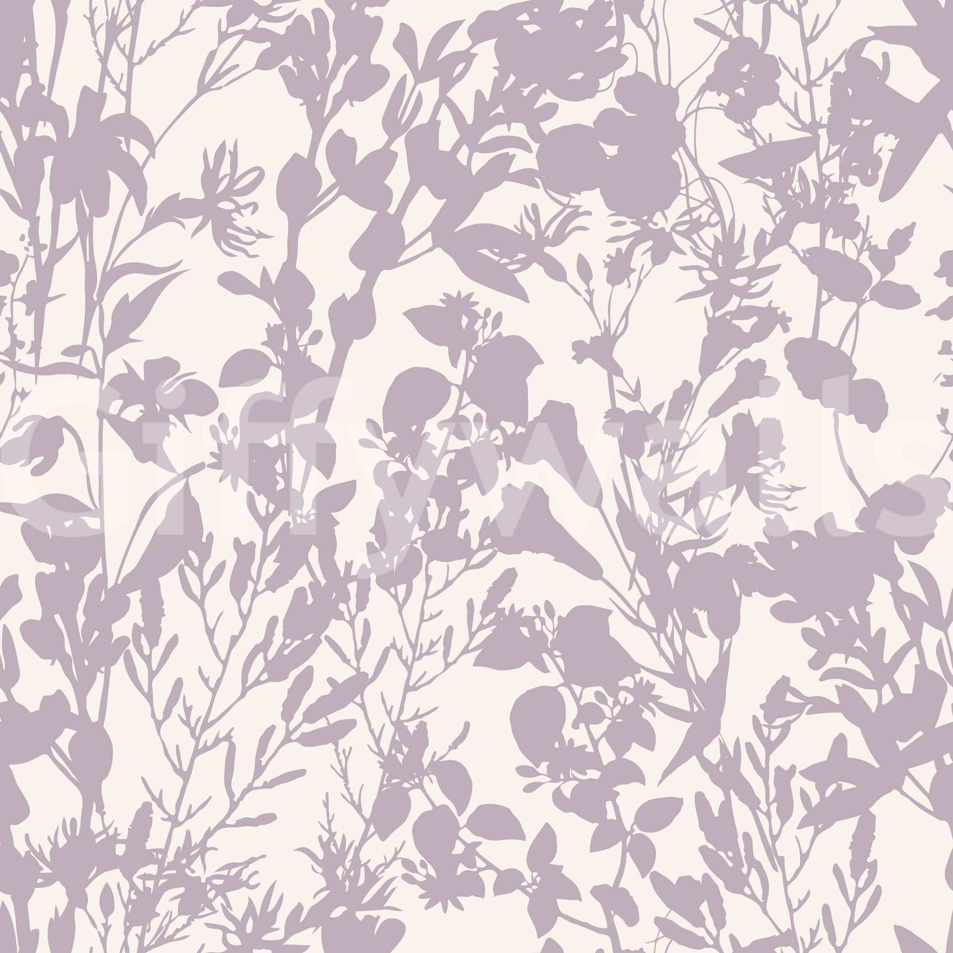 Soft Lavender Botanical Silhouette Wallpaper⁠
