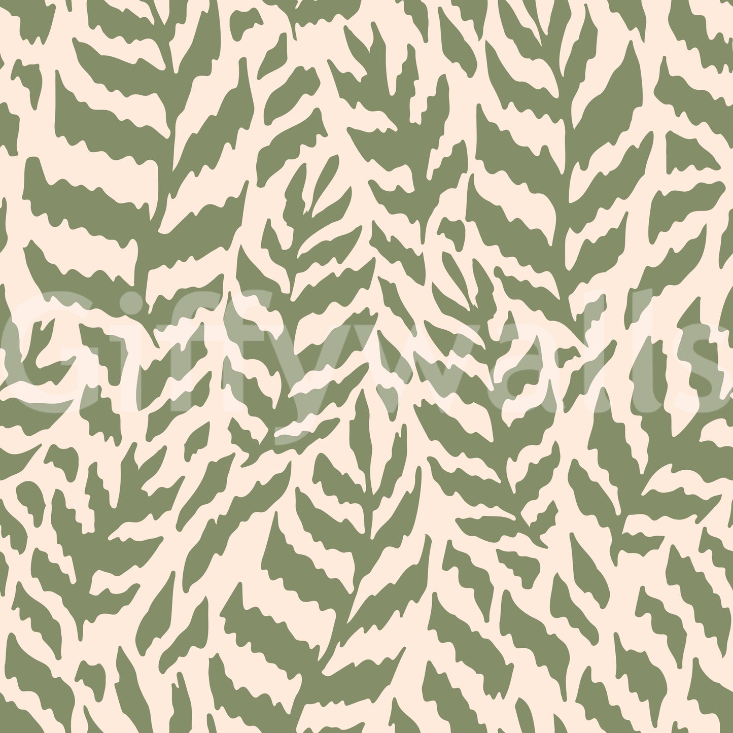 Sage Botanical Fern Trail Wallpaper⁠