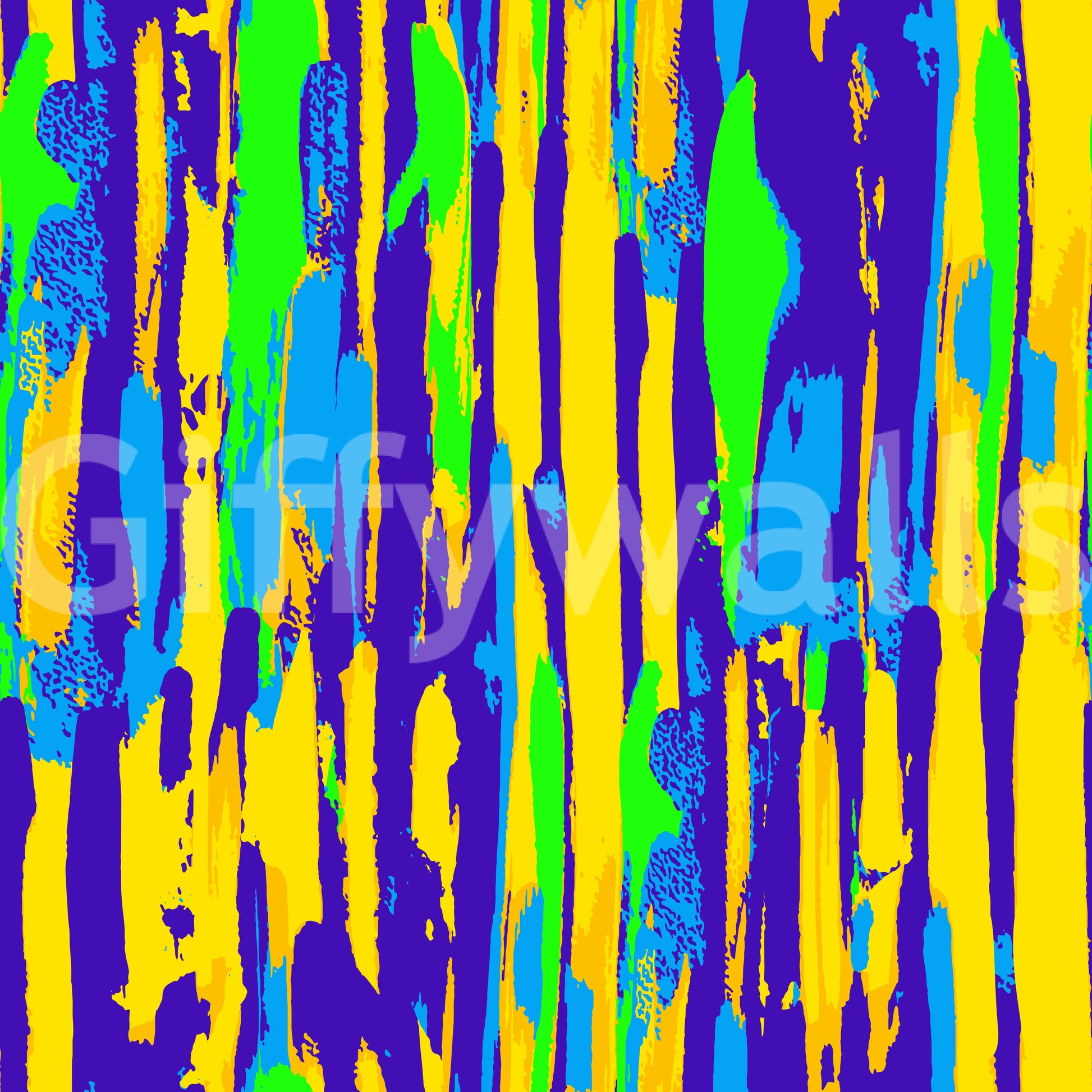 Vibrant Neon Brushstroke Stripe Wallpaper⁠