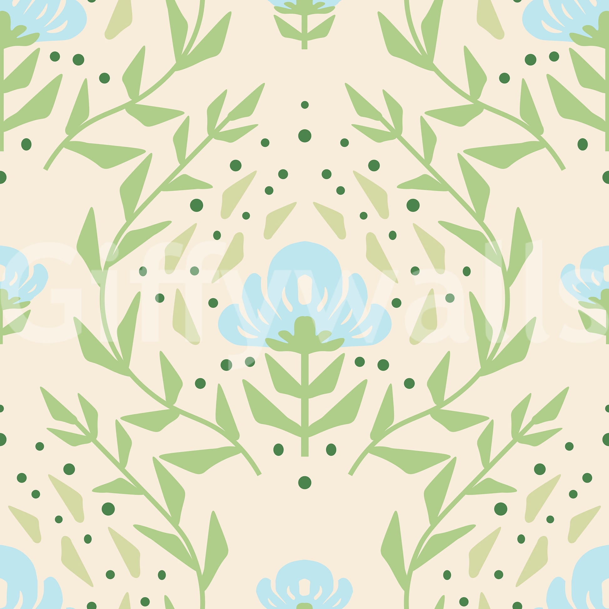 Nordic Bloom Botanical Print Wallpaper⁠