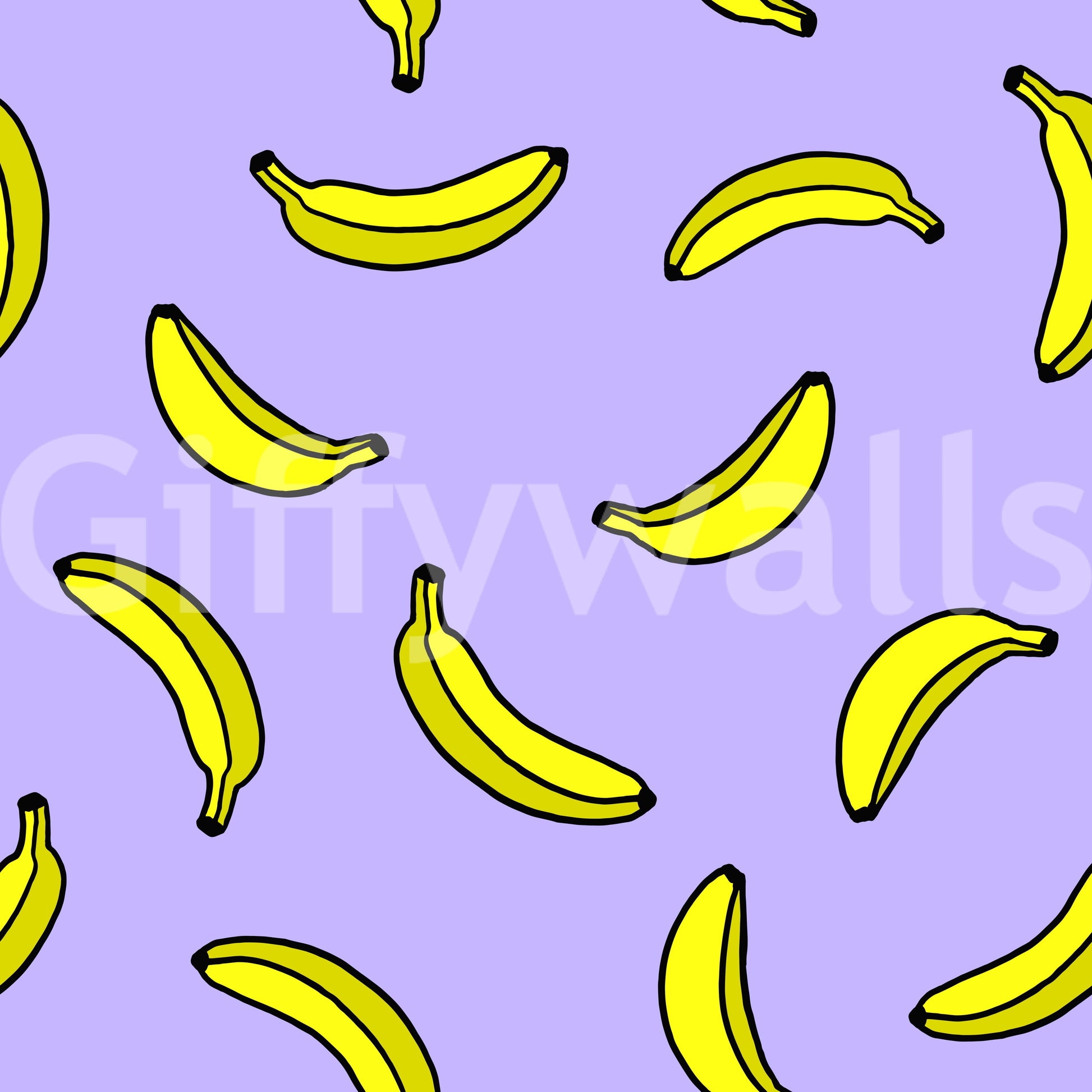 Cheerful Yellow Banana Pop Print Wallpaper⁠