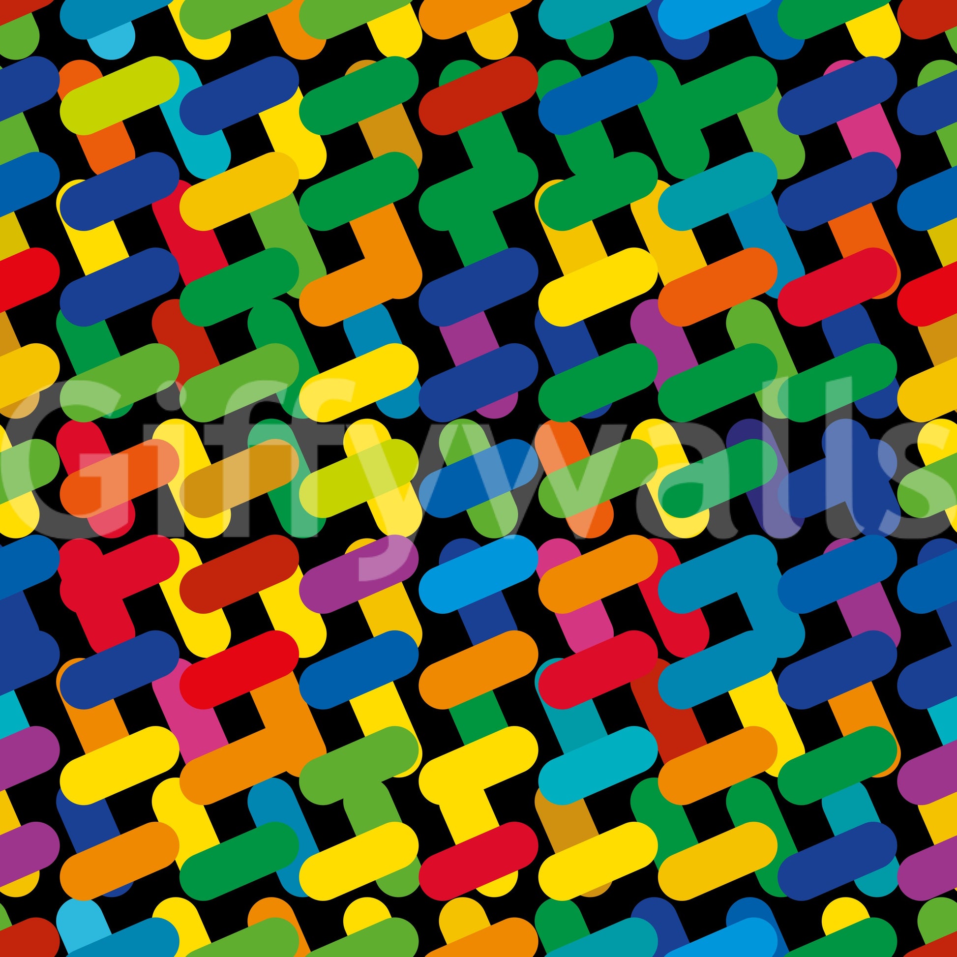 Abstract Colorful Capsule Mosaic Wallpaper⁠