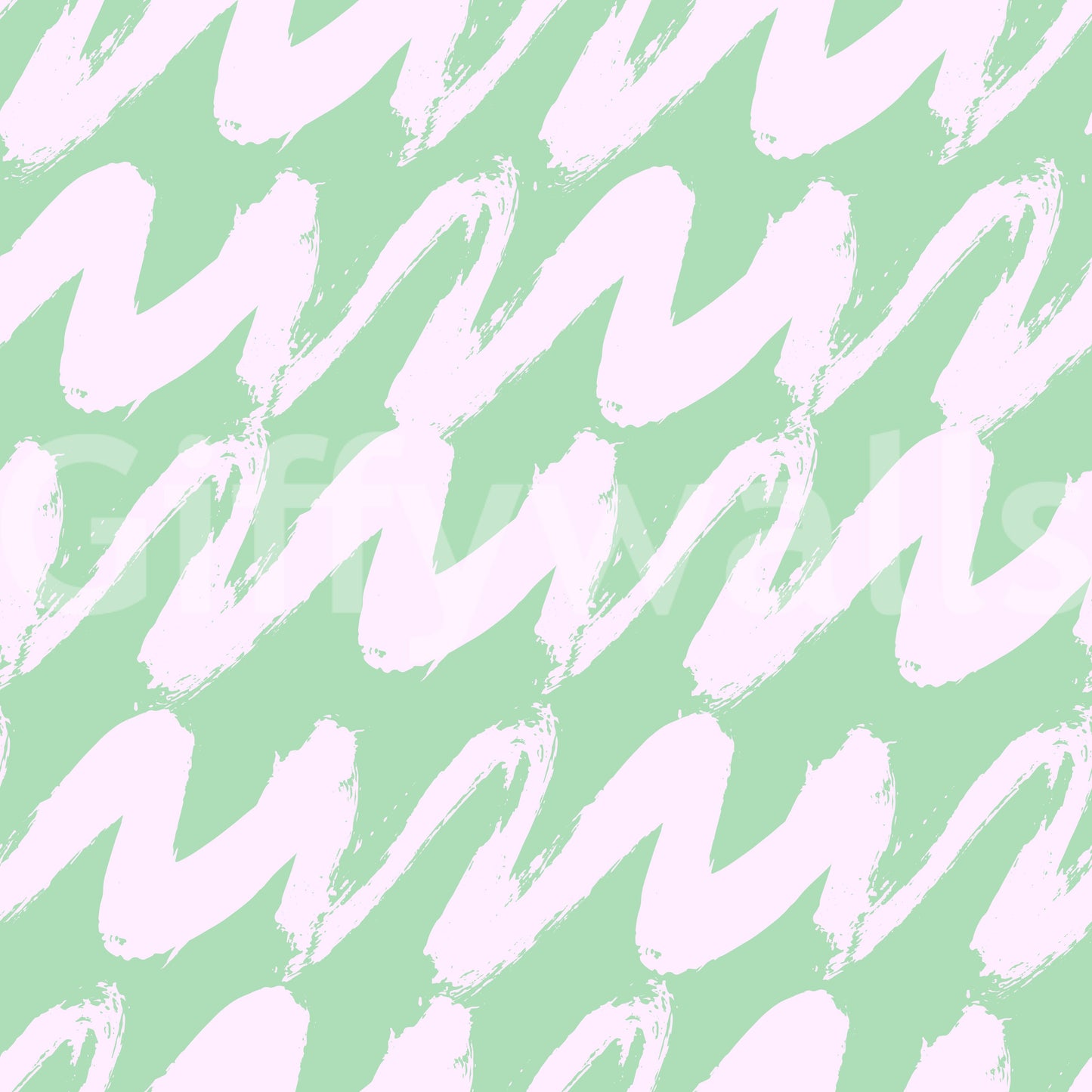 Soft Sage and Pink Wavy Brushstrokes Wallpaper⁠
