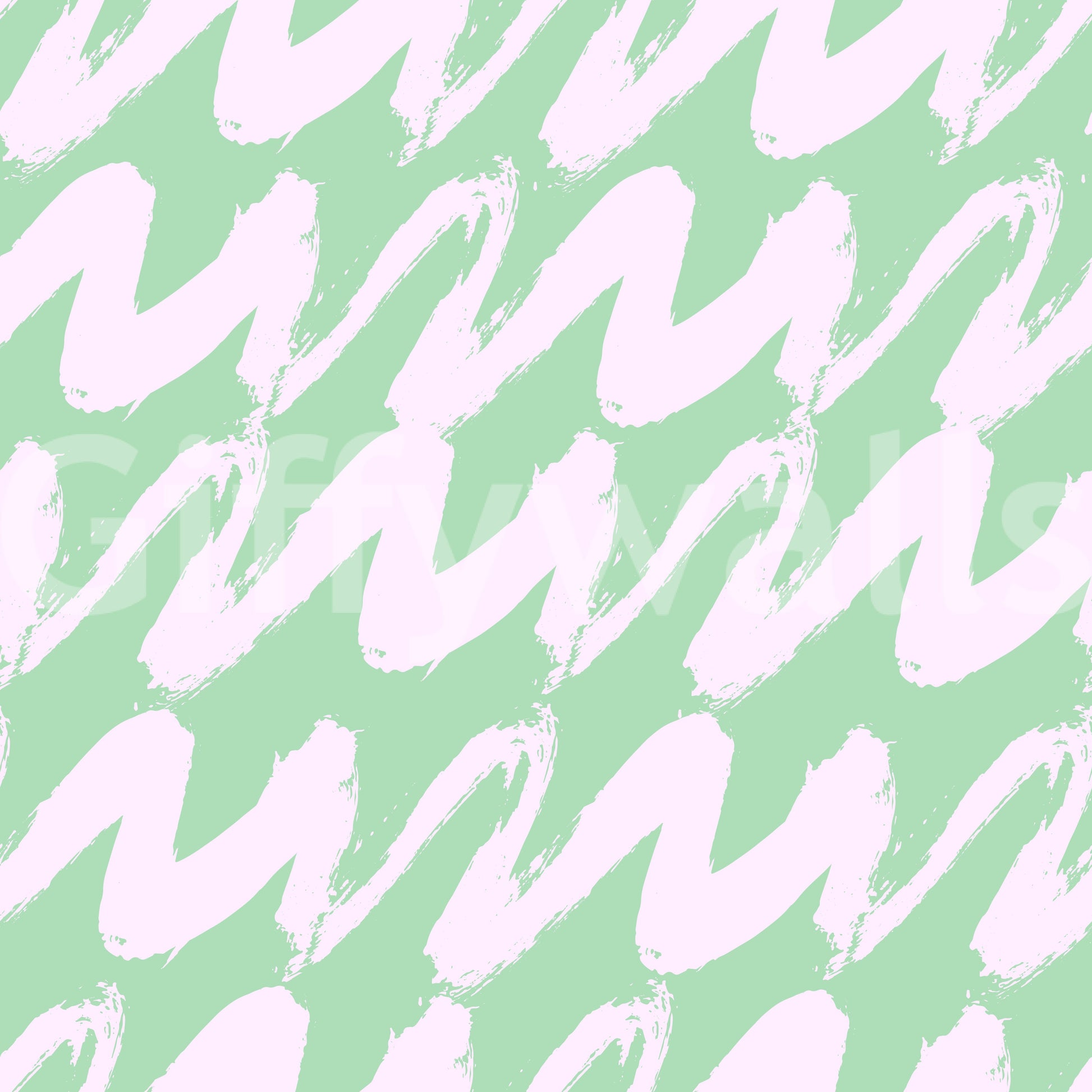 Soft Sage and Pink Wavy Brushstrokes Wallpaper⁠