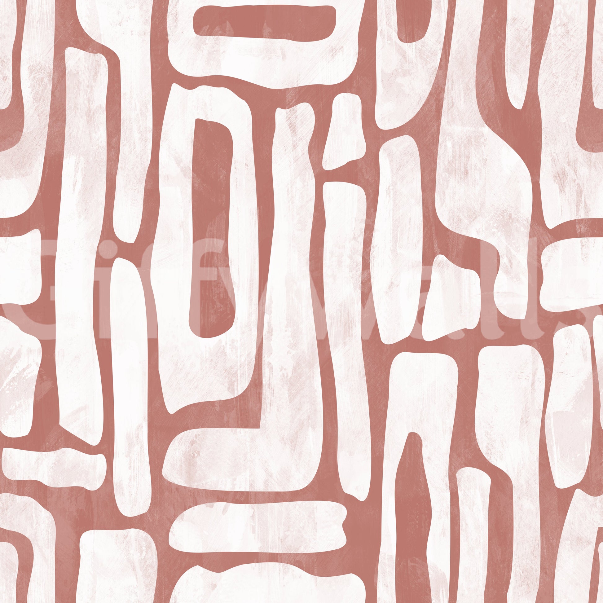Abstract Terracotta Organic Shapes Wallpaper⁠