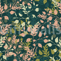 Midnight Garden Botanical Leaf Silhouette Wallpaper⁠