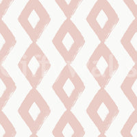 Soft Blush Hand-Painted Diamond Geometric Wallpaper⁠