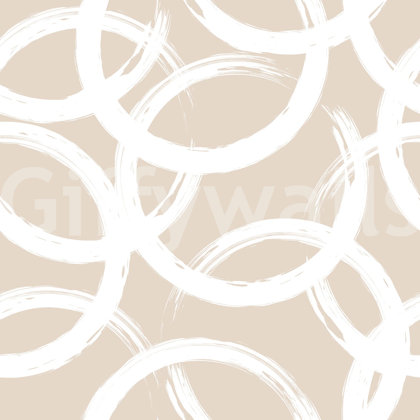 Cream Brushstroke Circles Wallpaper⁠