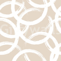 Cream Brushstroke Circles Wallpaper⁠