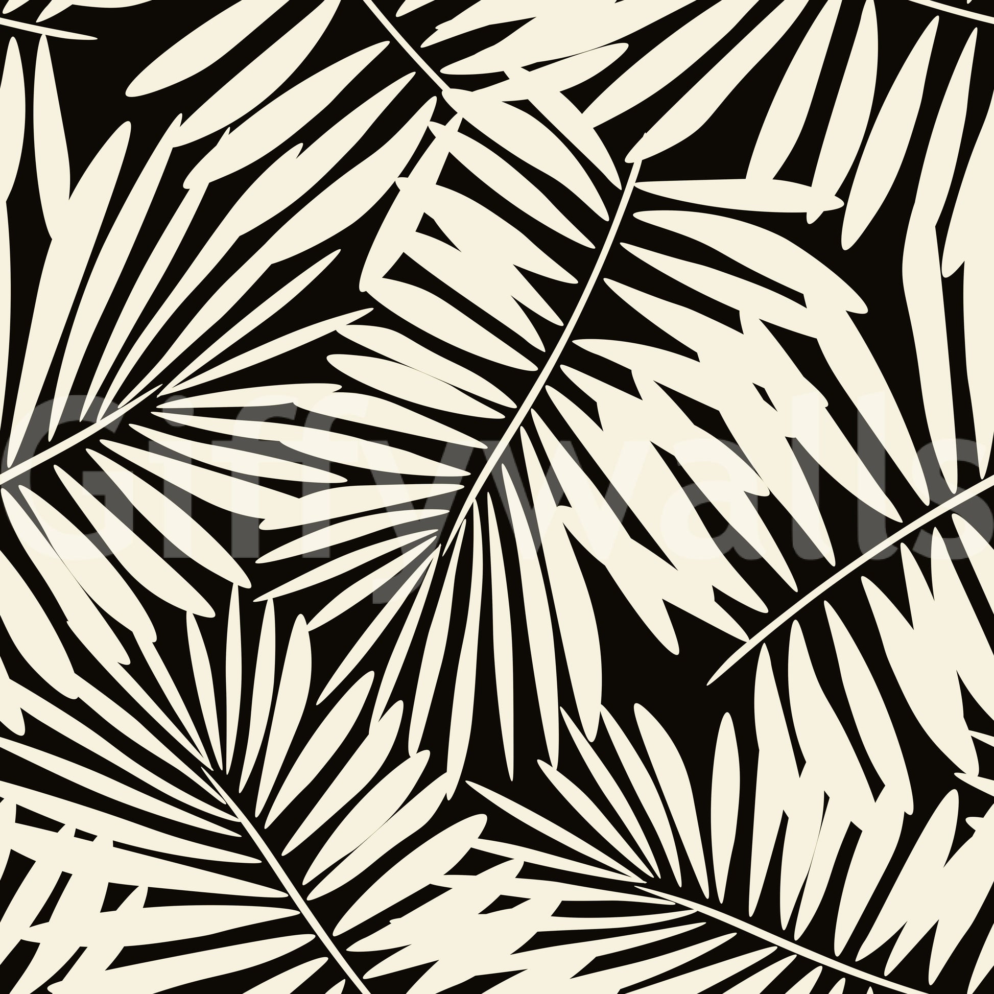 Minimalist Palm Leaf Monochrome Wallpaper⁠