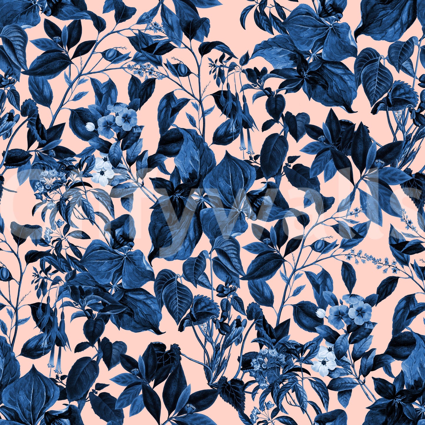 Indigo Grove Botanical Print Wallpaper⁠