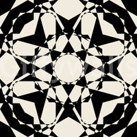 Interlocking Geometric Monochromatic Pattern Wallpaper⁠