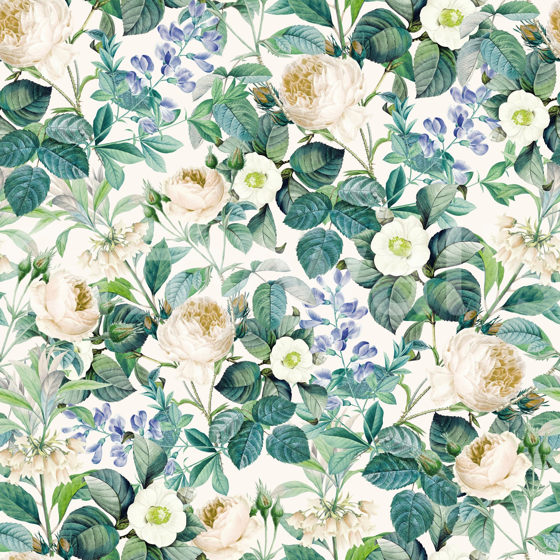 Vintage Botanical English Garden Flora Wallpaper⁠